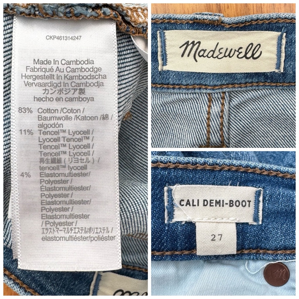 Madewell Cali Demi-Boot Jeans size 27 - Picture 11 of 14